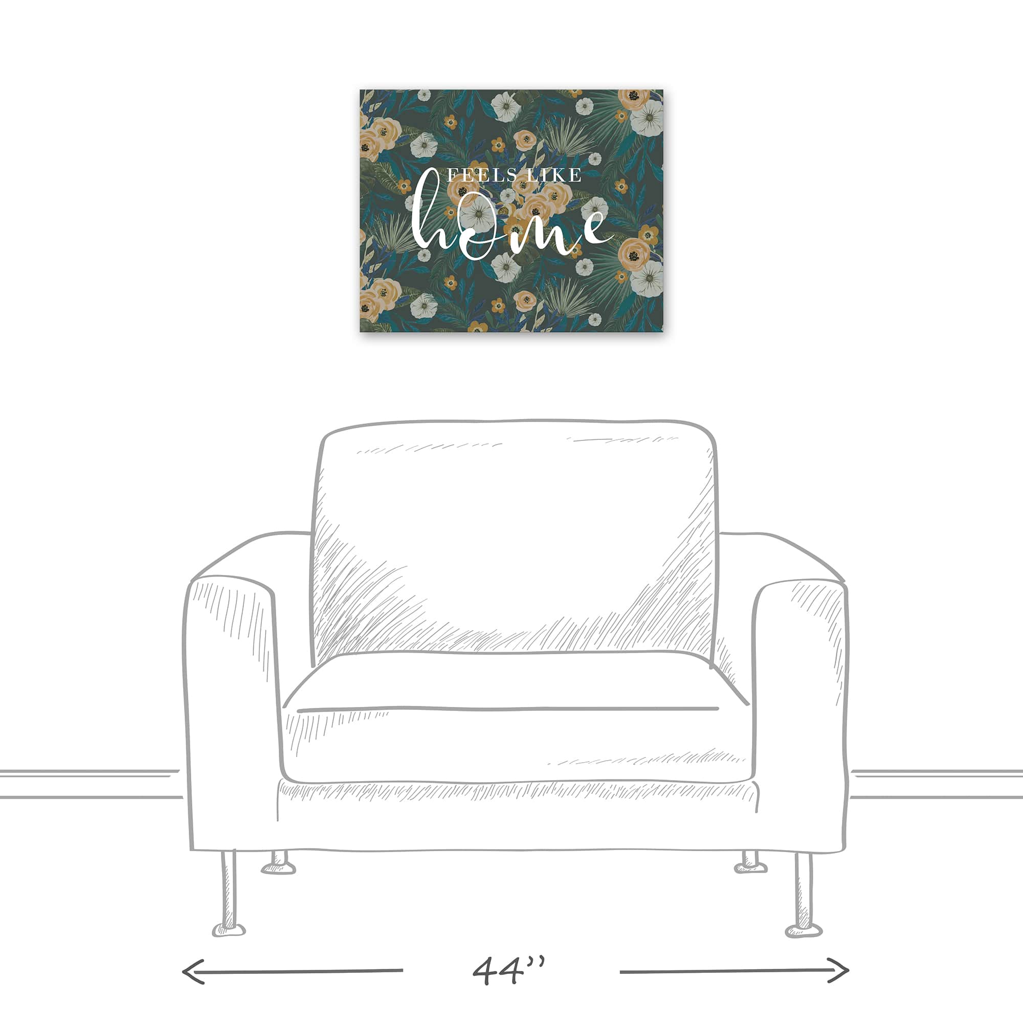 Feels Like Home Tropical Floral Canvas Wall Art